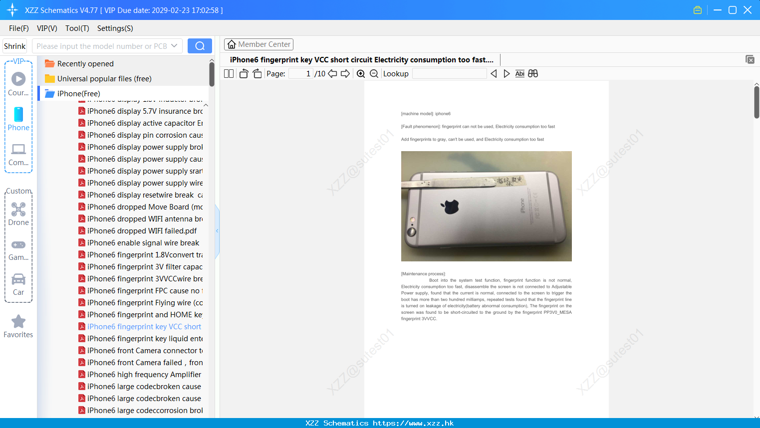 IPhone6 Fingerprint Key VCC Short Circuit Electricity Consumption Too Fast